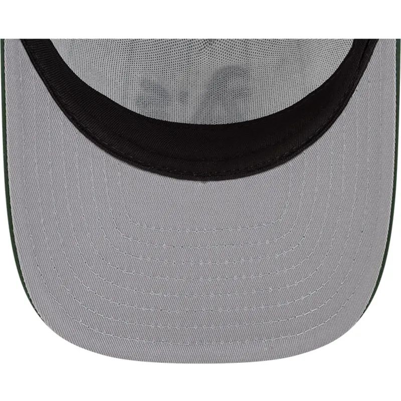 weisse-und-grune-gebogene-snapback-kappe-9fifty-a-frame-satin-pinstripe-von-oakland-athletics-mlb-von-new-era