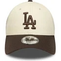 9forty-los-angeles-dodgers-mlb-side-patch-cap-in-beige-and-brown-adjustable-by-new-era