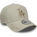 beige-gebogener-snapback-cap-mit-logo-beige-9forty-e-frame-tonal-icon-von-los-angeles-dodgers-mlb-von-new-era