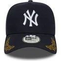 new-era-new-york-yankees-mlb-9forty-e-frame-tonal-icon-snapback-kappe-mit-gebogenem-schirm-in-marineblau