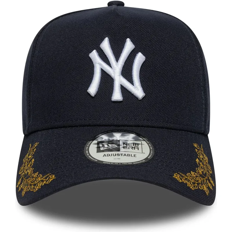 marineblaue-gebogene-snapback-kappe-9forty-e-frame-tonal-icon-der-new-york-yankees-mlb-von-new-era