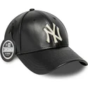 new-era-new-york-yankees-mlb-9forty-m-crown-img-leather-verstellbare-schwarze-kappe