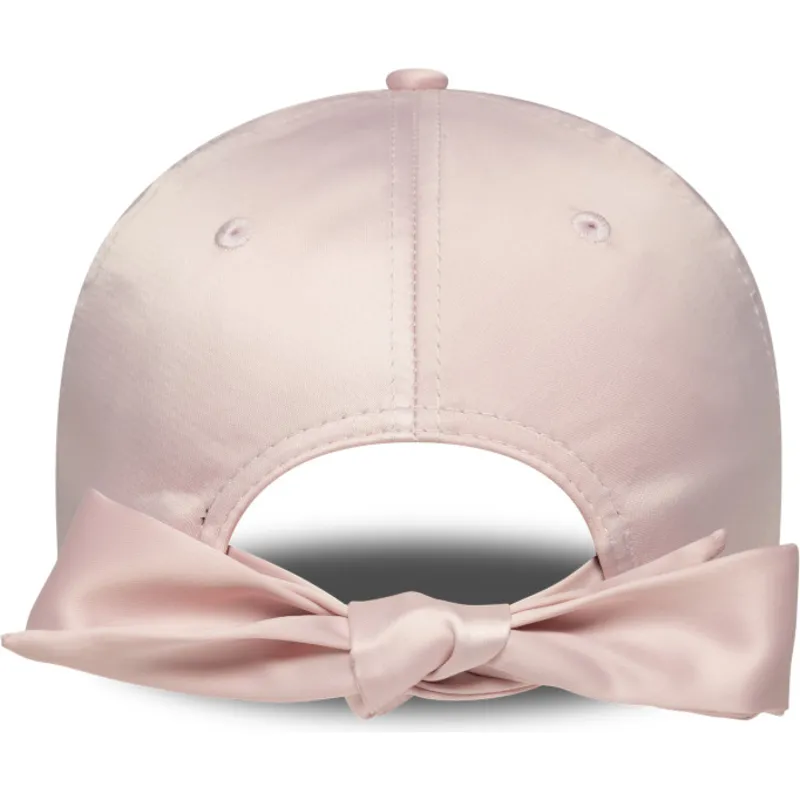 rosafarbene-verstellbare-curved-cap-fur-damen-mit-rosa-logo-9forty-satin-bow-back-der-new-york-yankees-mlb-von-new-era