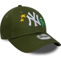 grune-gebogene-verstellbare-kinderkappe-9forty-space-icon-der-new-york-yankees-mlb-von-new-era