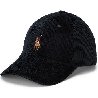 Verstellbare schwarze Kord-Cap Classic Sport von Polo Ralph Lauren