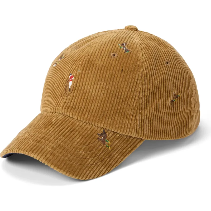 braune-verstellbare-curved-cap-classic-sport-duck-corduroy-von-polo-ralph-lauren