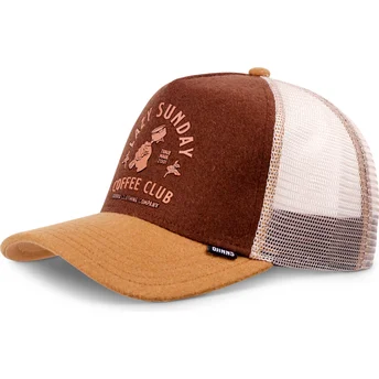 Braun-beige Trucker-Kappe HFT Lazy Barista von Djinns