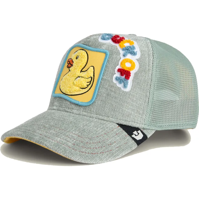 trucker-cap-grau-und-gelb-ente-duck-off-ducking-autocorrect-happy-thoughts-the-farm-von-goorin-bros
