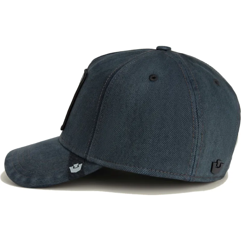 schwarze-gebogene-denim-snapback-kappe-hai-smurf-the-showdown-the-farm-von-goorin-bros
