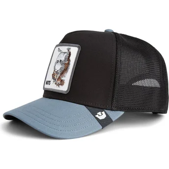 Goorin Bros. Schwarze und graue Trucker-Kappe mit Eichhörnchen Nuts Lerriuqs Flip Side 2 The Farm.