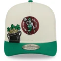 beige-und-grune-gebogene-snapback-kappe-9fifty-a-frame-precurved-hardwood-classics-der-boston-celtics-nba-von-new-era