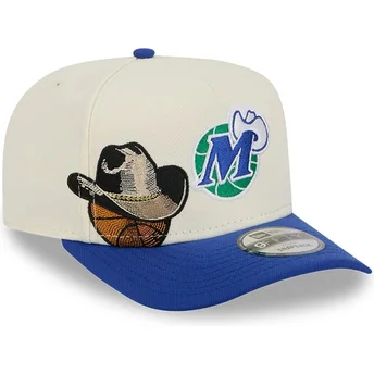 Beige-blaue Snapback-Kappe 9FIFTY A Frame Precurved Hardwood Classics der Dallas Mavericks NBA von New Era