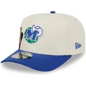 beige-und-blaue-gebogene-snapback-kappe-9fifty-a-frame-precurved-hardwood-classics-der-dallas-mavericks-nba-von-new-era