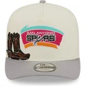 beige-und-graue-gebogene-snapback-kappe-9fifty-a-frame-precurved-hardwood-classics-der-san-antonio-spurs-nba-von-new-era
