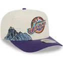 beige-violette-snapback-kappe-9fifty-a-frame-precurved-hardwood-classics-der-utah-jazz-nba-von-new-era