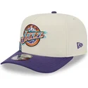 beige-violette-snapback-kappe-9fifty-a-frame-precurved-hardwood-classics-der-utah-jazz-nba-von-new-era