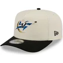 beige-und-schwarze-gebogene-snapback-kappe-9fifty-a-frame-precurved-hardwood-classics-der-washington-wizards-nba-von-new-era