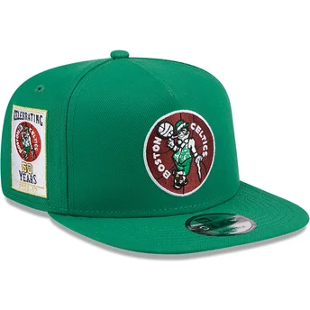 Grüne flache Snapback-Kappe 9FIFTY A Frame Hardwood Classics der Boston Celtics NBA von New Era