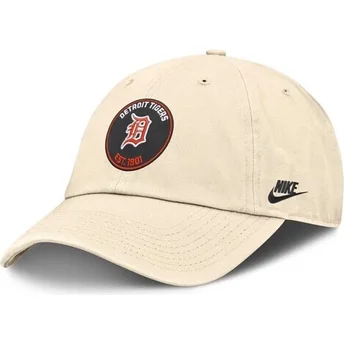 Beige verstellbare Curved Cap Club Unstructured Organic Cotton der Detroit Tigers MLB von Nike