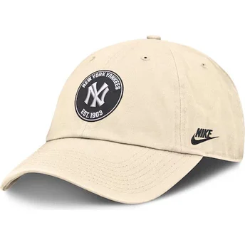Beige verstellbare Kappe Club Unstructured Organic Cotton der New York Yankees MLB von Nike