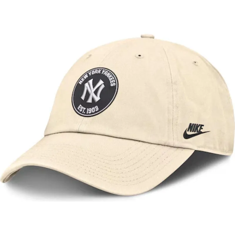 beige-verstellbare-kappe-club-unstructured-organic-cotton-der-new-york-yankees-mlb-von-nike