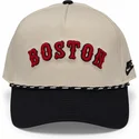 beige-und-schwarze-gebogene-snapback-kappe-rise-structured-der-boston-red-sox-mlb-von-nike