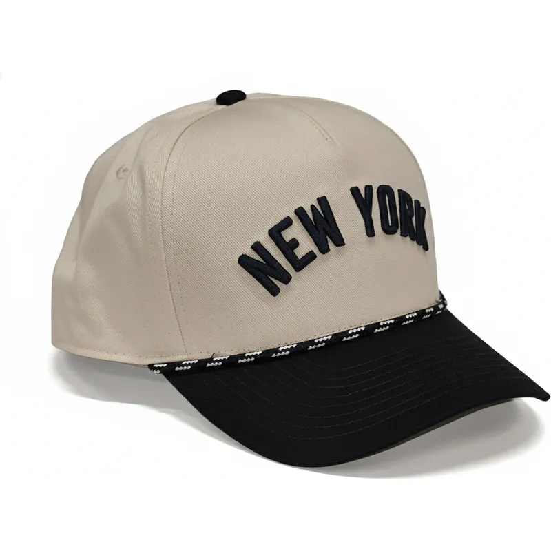 beige-und-schwarze-gebogene-snapback-kappe-rise-structured-der-new-york-yankees-mlb-von-nike