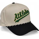 beige-und-schwarze-gebogene-snapback-kappe-rise-structured-der-oakland-athletics-mlb-von-nike
