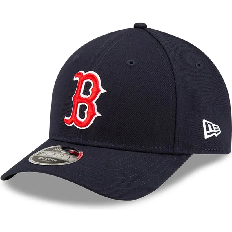 new-era-curved-brim-9forty-m-crown-player-replica-boston-red-sox-mlb-navy-blue-snapback-cap