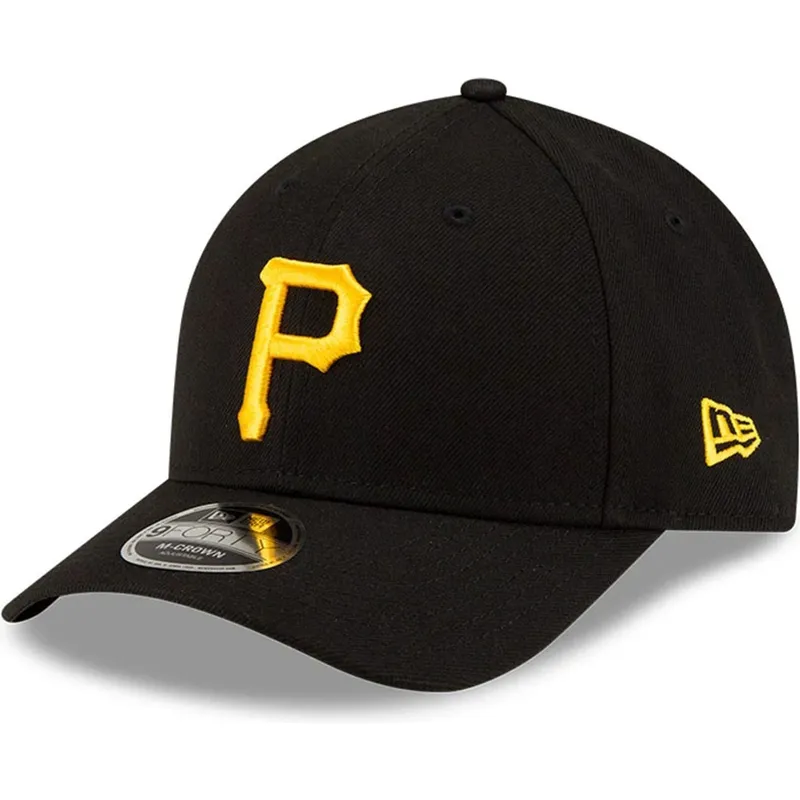 schwarze-gebogene-snapback-kappe-9forty-m-crown-player-replica-der-pittsburgh-pirates-mlb-von-new-era