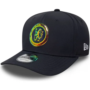 Marineblaue gebogene Snapback-Kappe 9SEVENTY Stretch Snap Iridescent von Chelsea Football Club Premier League von New Era