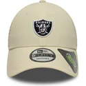 new-era-curved-brim-9forty-recycled-midi-las-vegas-raiders-nfl-beige-adjustable-cap