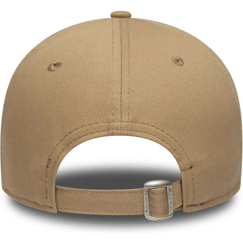 braune-verstellbare-curved-cap-mit-braunem-logo-9forty-outline-der-los-angeles-dodgers-mlb-von-new-era