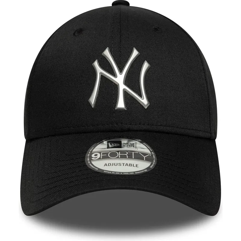 schwarze-gebogene-snapback-kappe-9forty-metallic-der-new-york-yankees-mlb-von-new-era