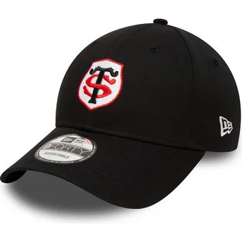 Schwarze verstellbare Curved Cap 9FORTY Team Logo von Stade Toulousain Top 14 von New Era