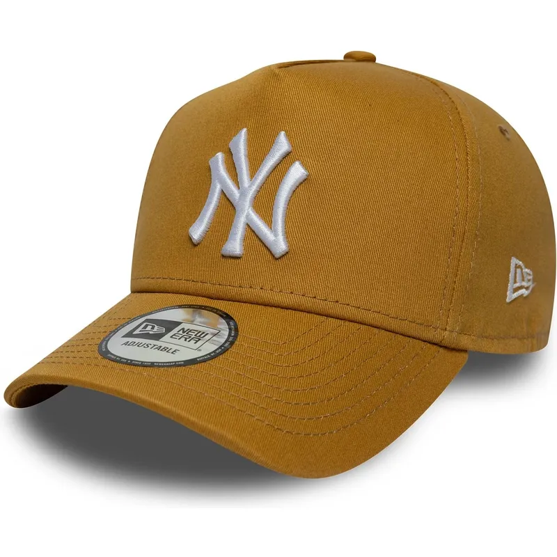 new-era-curved-brim-9forty-e-frame-league-essential-new-york-yankees-mlb-brown-snapback-cap