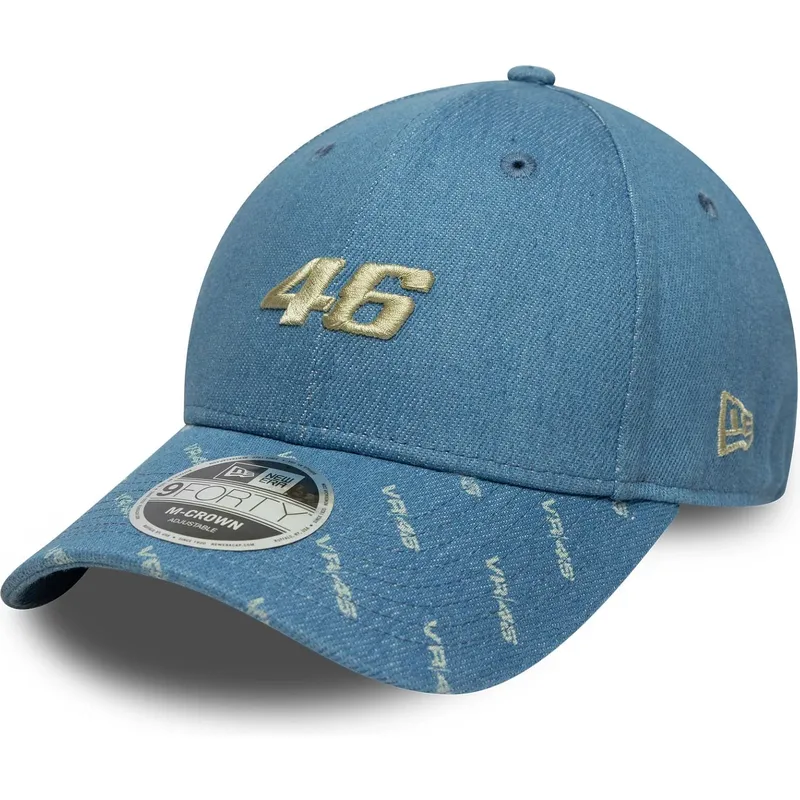 blaue-gebogene-snapback-kappe-9forty-m-crown-denim-von-valentino-rossi-vr46-motogp-von-new-era