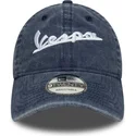 blaue-verstellbare-curved-cap-9twenty-washed-vespa-piaggio-von-new-era