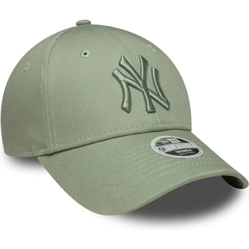 grune-hellgrune-verstellbare-curved-cap-mit-grunem-logo-fur-damen-9forty-league-essential-der-new-york-yankees-mlb-von-new-era