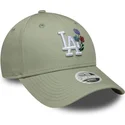 hellgrune-gebogene-verstellbare-damenkappe-9forty-floral-icon-der-los-angeles-dodgers-mlb-von-new-era