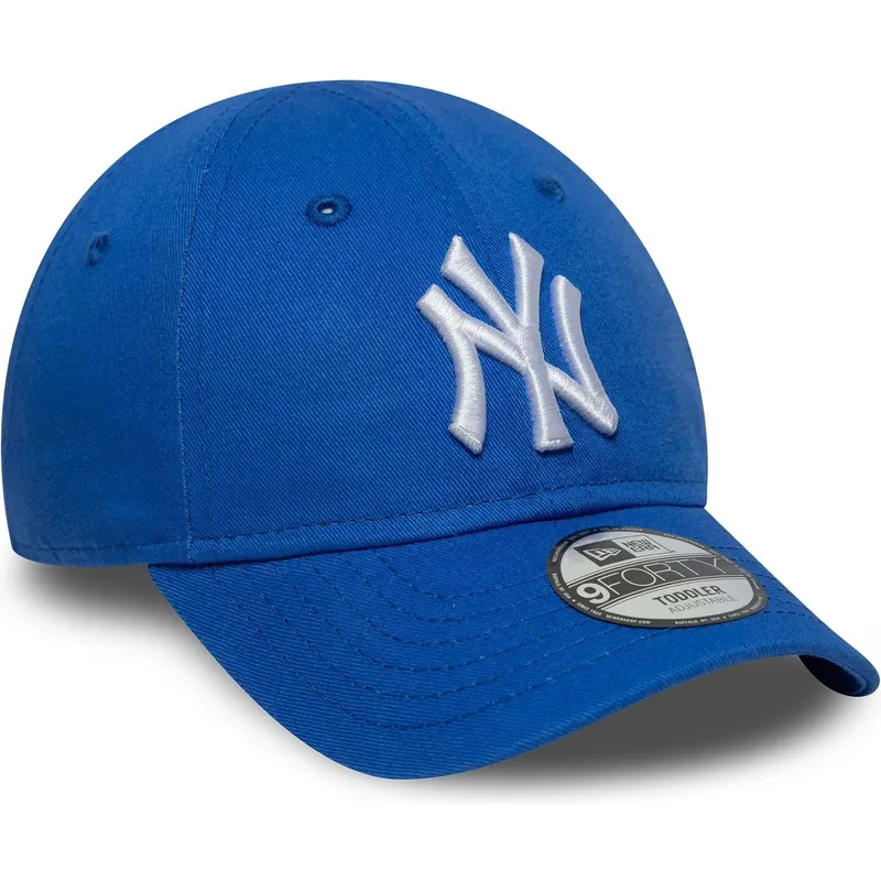 gebogene-blaue-verstellbare-kappe-fur-kleinkinder-9forty-league-essential-der-new-york-yankees-mlb-von-new-era