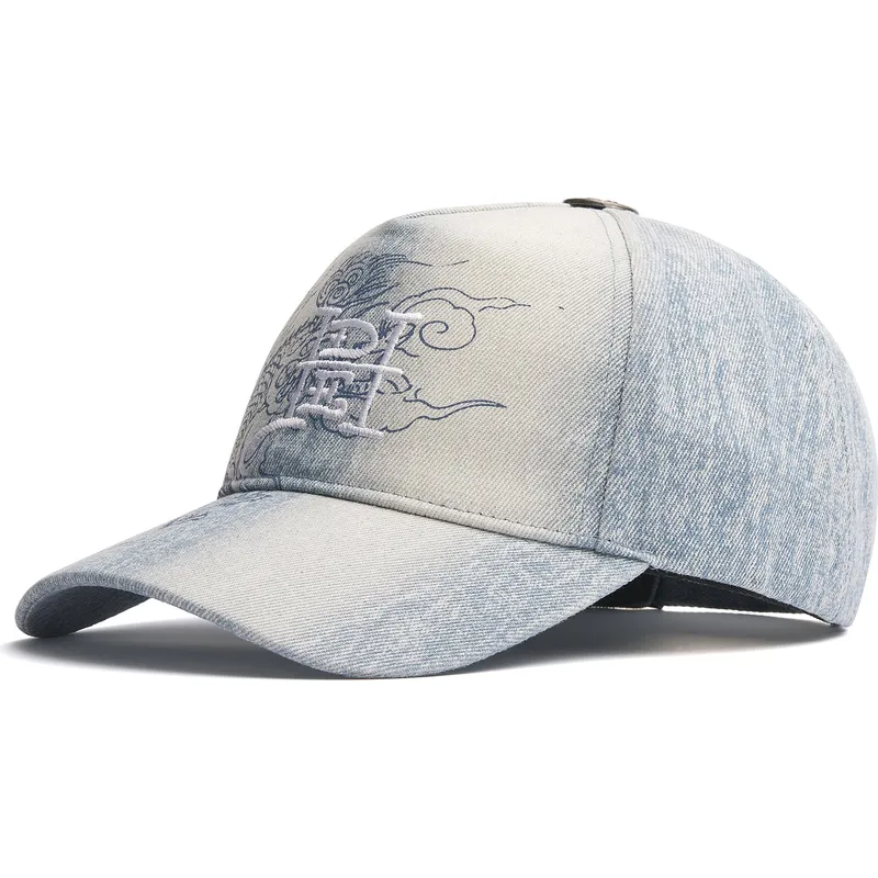 blaue-verstellbare-curved-cap-crawling-dragon-washed-denim-von-ed-hardy