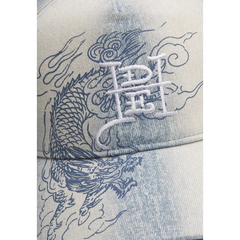 blaue-verstellbare-curved-cap-crawling-dragon-washed-denim-von-ed-hardy