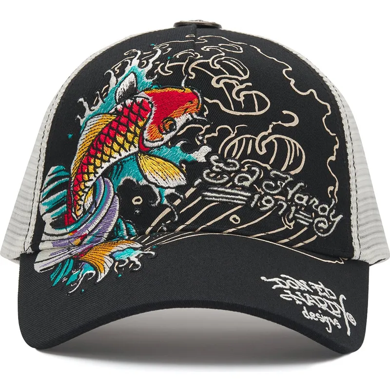 schwarze-trucker-kappe-1971-koi-fish-von-ed-hardy