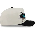 beige-und-schwarze-gebogene-snapback-kappe-9fifty-a-frame-classic-der-san-jose-sharks-nhl-von-new-era