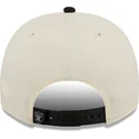 beige-und-schwarze-gebogene-snapback-kappe-9fifty-a-frame-classic-der-las-vegas-raiders-nfl-von-new-era