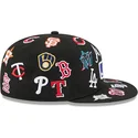 schwarze-enganliegende-59fifty-all-over-flat-cap-von-mlb-von-new-era