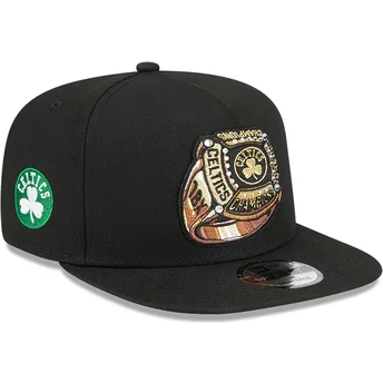 Schwarze flache Snapback-Kappe 9FIFTY A Frame Ring der Boston Celtics NBA von New Era