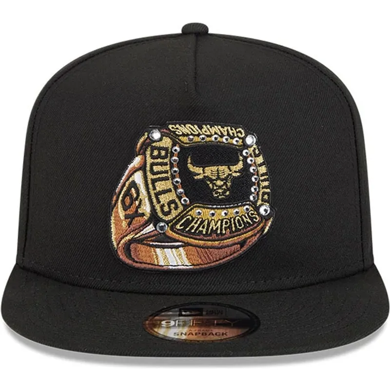 schwarze-flache-snapback-kappe-9fifty-a-frame-ring-der-chicago-bulls-nba-von-new-era