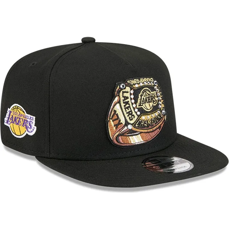 schwarze-flache-snapback-kappe-9fifty-a-frame-ring-der-los-angeles-lakers-nba-von-new-era